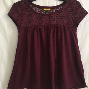Maroon babydoll top